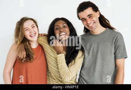 Heterogene Gruppe von Freunden Spaß haben Stockfoto
