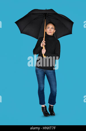 Frau neugierig Bewusstsein Oberbegriff Portrait Stockfoto