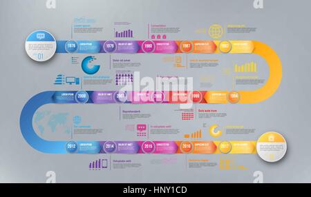 Infografiken Pfeil Timeline Storico Vorlage Stock Vektor