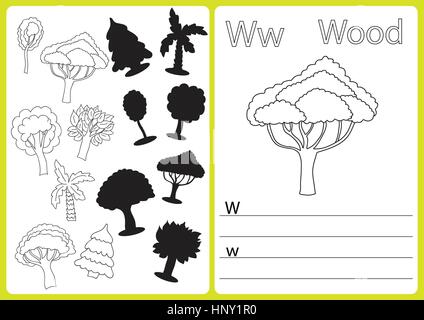 Alphabet A-Z - Rätsel-Arbeitsblatt Übungen für Kinder - Malbuch Stock Vektor