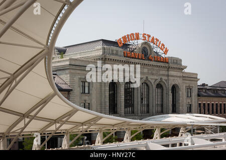 Denver, Colorado, USA-Juni 11, 2016. Renovierte Union Station in Downtown Denver, Colorado. Stockfoto