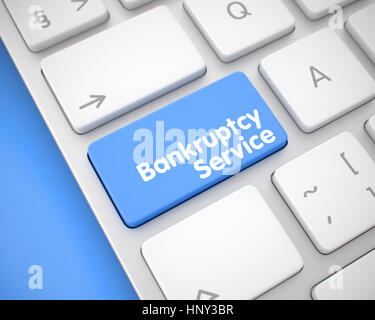 Insolvenz Service - Meldung auf die blaue Taste. 3D. Stockfoto