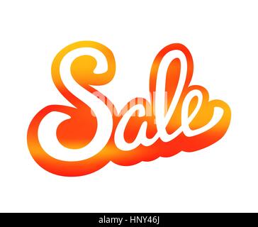 Verkauf Hand Schriftzug Aufkleber. Typografie Vektor Hintergrund. Handgemachte Kalligraphie Stock Vektor