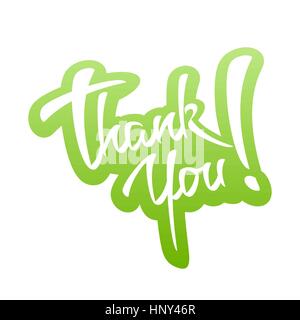 Vielen Dank Hand Schriftzug Aufkleber. Typografische Vector Hintergrund. Handgemachte Kalligraphie Stock Vektor