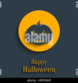 Design-Vorlage für Grußkarten, Banner für Halloween-Party im Flat Style mit Schatten Stock Vektor