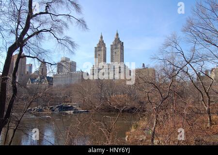 Winterliche Central Park in New York City Stockfoto