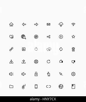 Verschiedene einfache Linie Symbole Stockfoto