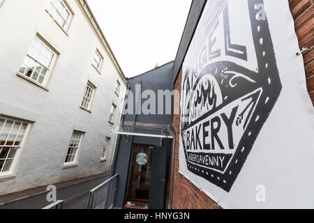 Lokalen Brotbacken in der Angel-Bäckerei, Abergavenny. Stockfoto