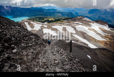 Aussicht vom Gipfel des Black Tusk, Garibaldi Provincial Park, Britisch-Kolumbien Stockfoto