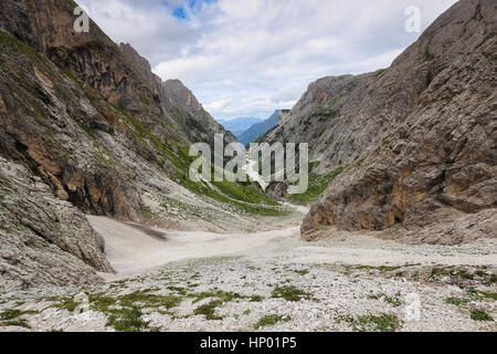 Comelle Tal, Pale di San Martino Berggruppe, Geologie des Dolomitentals. Venetien. Italienische Alpen. Europa. Stockfoto