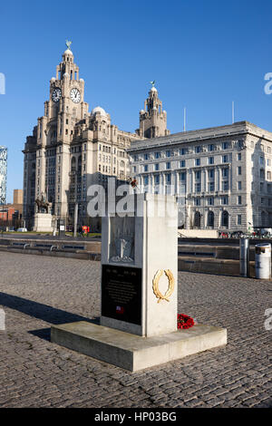 Handelsmarine-Krieg-Denkmal-Pier head Liverpool uk Stockfoto