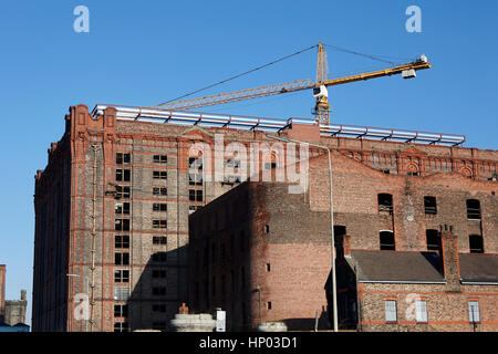 Stanley Dock Tobacco Warehouse Liverpools Erbe Markt Großbritannien die größte Backsteinlagerhaus Welten derzeit Sanierung Stockfoto