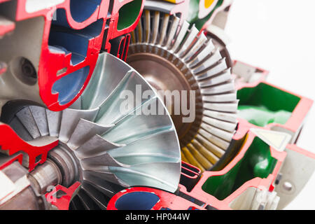 Turbine Strukturmodell, Abbildung mit Querschnitt, Nahaufnahme Foto mit selektiver Weichzeichner Stockfoto