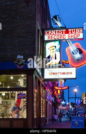 Ernest Tubb Record Shop Zeichen, Nashville, Tennessee Stockfoto