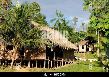 Amazonas-Landschaft. Das Foto präsentieren typische Indianerstämme, Kolumbien Stockfoto