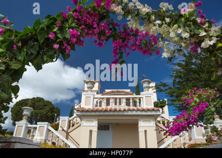 FORMALE TERRASSENGÄRTEN MUSEO CASTILLO SERRALLES (© PEDRO ADOLFO DE CASTRO 1930) EL VIGIA HILL PONCE, PUERTO RICO Stockfoto