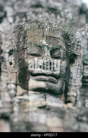 Stein-Wandmalereien und Skulpturen in Angkor Wat, Kambodscha Stockfoto