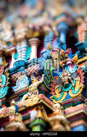 Details der Meenakshi Tempel - eines der größten und ältesten Tempel in Madurai, Indien. Stockfoto