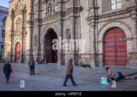 San Francisco-Kirche auf dem Platz mit dem gleichen Namen, gegründet im Jahre 1548 und umgebaut 1784, La Paz, Bolivien Stockfoto