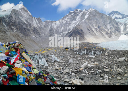 Zelte von Everest Base Camp Stockfoto