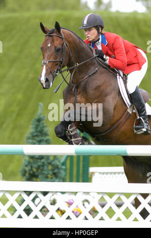 CSIO Meister Spruce Meadows, 2004, Cinergy Cup, Beezie Madden (USA) Reiten Authentic Stockfoto