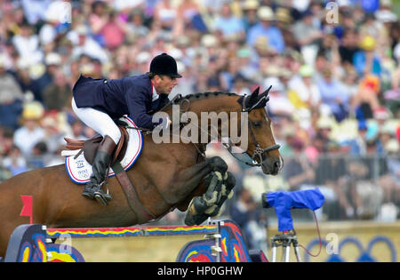 Olympische Spiele, Sydney, September 2000, Philippe Rozier (FRA) Reiten Barbar Stockfoto