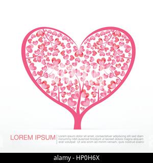 Herz-Baum-Element für Valentinstag oder Hochzeit Karte Dekoration Vektor Illustration eps10 Stock Vektor