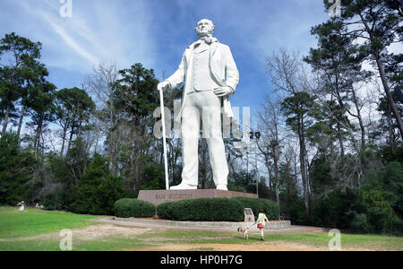 Huntsville, Texas - Feb.7,2017 Statue von Sam Houston Texas Staatsmann 70 Fuß hoch gewidmet Oct.22,1994. Stockfoto