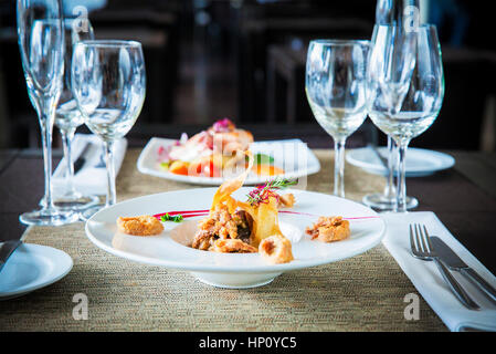 Gourmet-Fischgericht Stockfoto