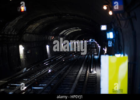 U-Bahn-Tunnel und tracks Stockfoto