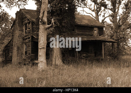 Altes Haus am Highway 218 in der Nähe von Mint Hill, NC Stockfoto
