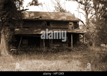 Altes Haus am Highway 218 in der Nähe von Mint Hill, NC Stockfoto