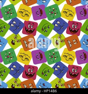 Monster-Smileys, nahtlose Stock Vektor