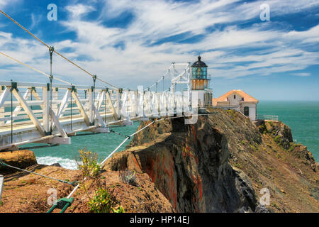 Zeigen Sie Bonita Lighthouse außerhalb San Francisco, Kalifornien Stockfoto