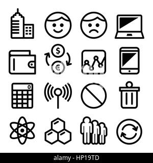 Web Internet Menüzeile, streicheln Icons Set - Tech, Anwendung. Vektor-Icons set - Technologie, Computer, Handy oder Handy Stock Vektor