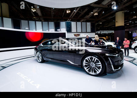 Toronto, Kanada. 16. Februar 2017. Cadillac Escala Konzeptfahrzeug auf dem Display während 2017 Canadian International Autoshow Medienvorschau Tag im Toronto Metro Convention Centre. Dominic Chan/EXimages/Alamy Live-Nachrichten Stockfoto