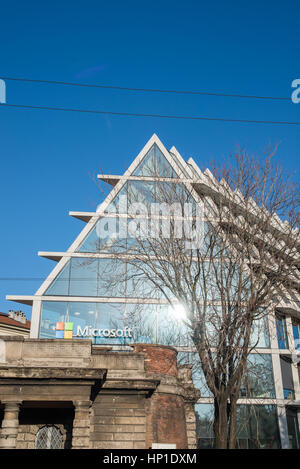 Mailand, Italien. 17. Februar 2017. Microsoft hat vor kurzem ein neues Hauptquartier in Mailands restaurierte Bereich der Porta Volta Kredite eröffnet: Alexandre Rotenberg/Alamy Live News Stockfoto