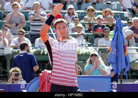 Buenos Aires, Argentinien. 17. Februar 2017. Pablo Carreño Busta, spanische Spieler gewinnt das Spiel für Viertelfinalspiel von Buenos Aires ATP 250. (Foto: Néstor J. Beremblum/Alamy News) Stockfoto