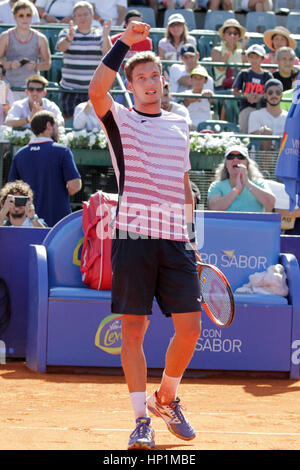 Buenos Aires, Argentinien. 17. Februar 2017. Pablo Carreño Busta, spanische Spieler während des Spiels für Viertelfinalspiel von Buenos Aires ATP 250. (Foto: Néstor J. Beremblum/Alamy News) Stockfoto