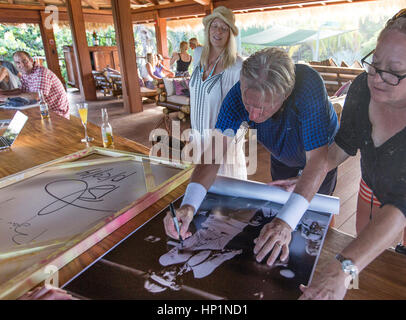 Neckar-Insel, Karibik, British Virgin Islands. 17. November 2014. Bjorn Borg Autogramme Kunstwerke zur Auktion. Bildnachweis: Mark Greenberg/ZUMA Draht/Alamy Live-Nachrichten Stockfoto