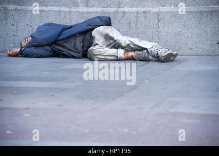 Obdachloser so bin Gehsteig - Straße person Stockfoto