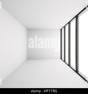 Moderne minimalistische Architektur Hintergrund Weitwinkel schwarz und weiß 3d Illustration Stockfoto
