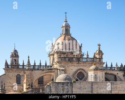 Außenansicht der Kathedrale von San Salvador in Jerez De La Frontera, Andalusien, Spanien Stockfoto