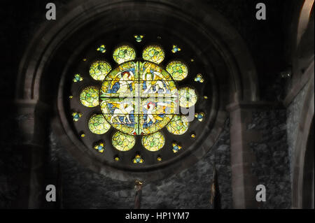 Rosette, Saint Mary's, Kirche, Betws-y-Coed Stockfoto