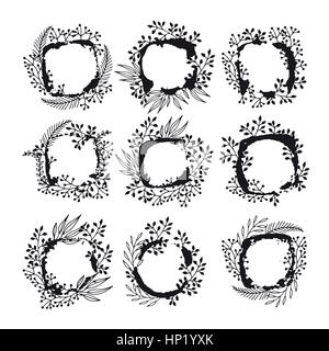 floraler Rahmen für Text. Handzeichnung Stock Vektor