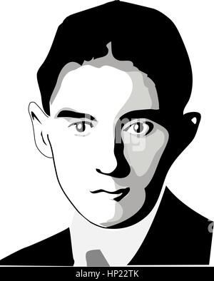 Franz Kafka - Vektorgrafik Stock Vektor