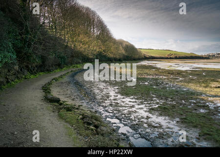 Ein Fußweg neben einen Zaum Weg nahe dem Fluß Gannel. Newquay; England; VEREINIGTES KÖNIGREICH. Stockfoto