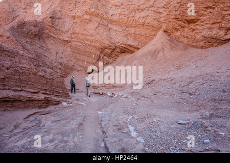 Wandern, Wandern, Wandern, Trekking´s Quebrada del Diablo (Teufelsschlucht), Atacama Wüste, in der Nähe von San Pedro de Atacama, Antofagasta Region, Chile Stockfoto