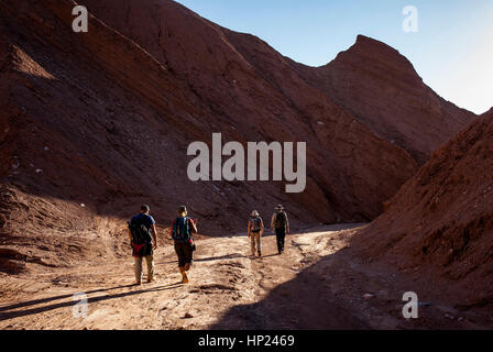 Wandern, Wandern, Wandern, Trekking´s Quebrada del Diablo (Teufelsschlucht), Atacama Wüste, in der Nähe von San Pedro de Atacama, Antofagasta Region, Chile Stockfoto