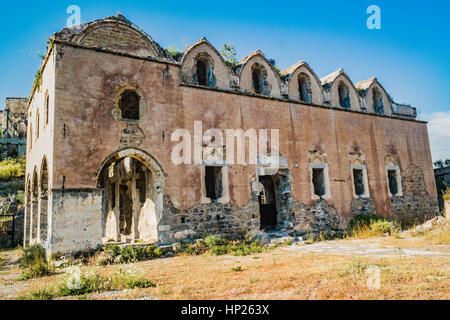 Kayakoy, Levissi Dorf, Geisterstadt, verlassenen Dorf, Kayakoy, Koy Manzarasi, Kayakoy evleri Stockfoto